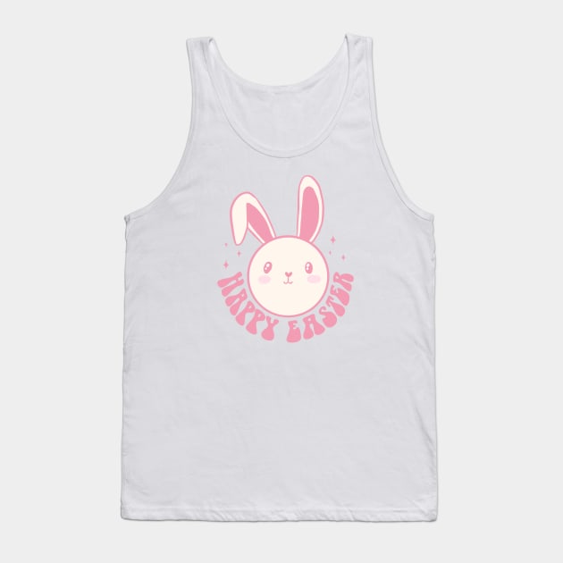 Happy easter day cute easter bunny groovy design Tank Top by Yarafantasyart